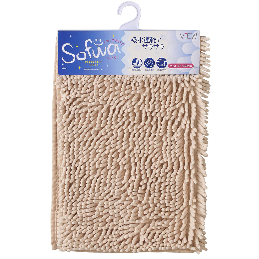 【日本山崎】Sofwa 浴室吸水腳踏墊 米白色 CB-310BE